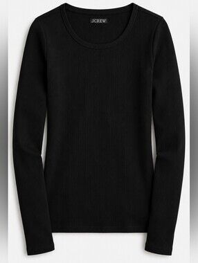 J.Crew Long Sleeve Vintage Rib T Shirt Black XLarge NWT